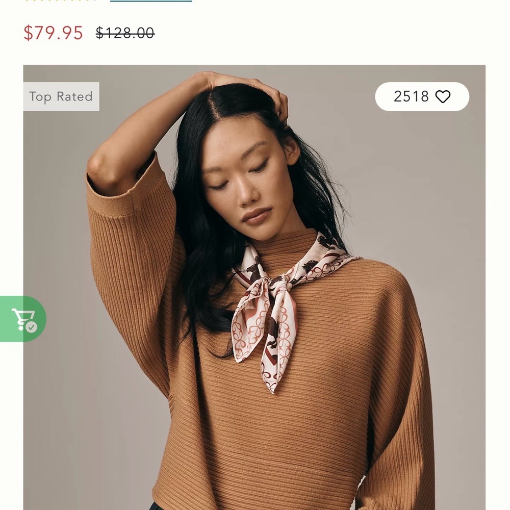 Anthropologie Camel Cowl Neck Sweater
